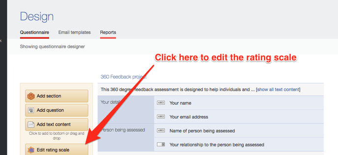 Edit rating scale